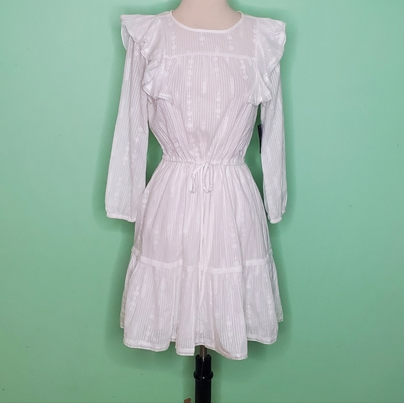 Lucky Brand White Charlie Ruffle Mini Dress - Picture 6 of 11